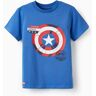 MARVEL HEROES T-Shirt de Algodão para Menino 'Capitão América', Azul