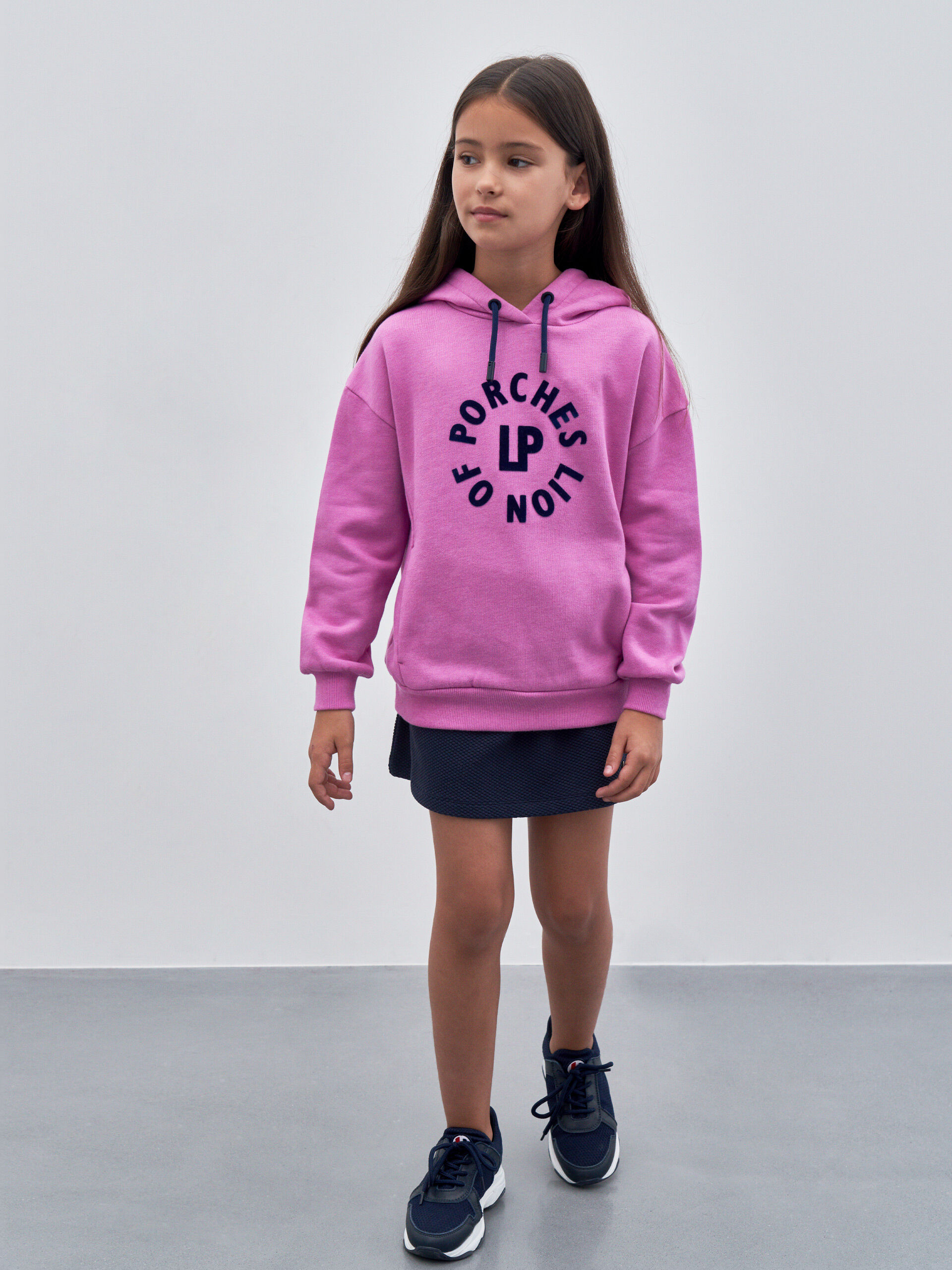 Lion of Porches Sweatshirt curta com capuz Rosa Claro