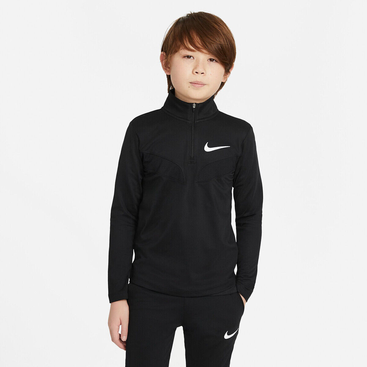 Nike Camisola com gola subida com fecho, Nike Dri Fit, 6 - 16 anos   Preto