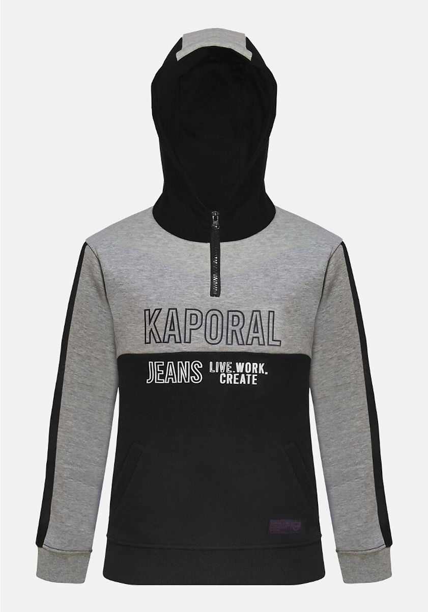 Kaporal Sweat com capuz, gola com fecho, 10-16 anos   cinzento/preto