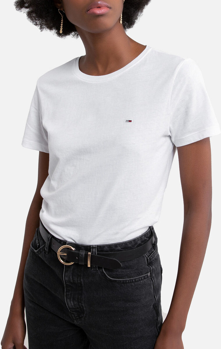 Tommy Jeans T-shirt cintada, de mangas curtas   Branco