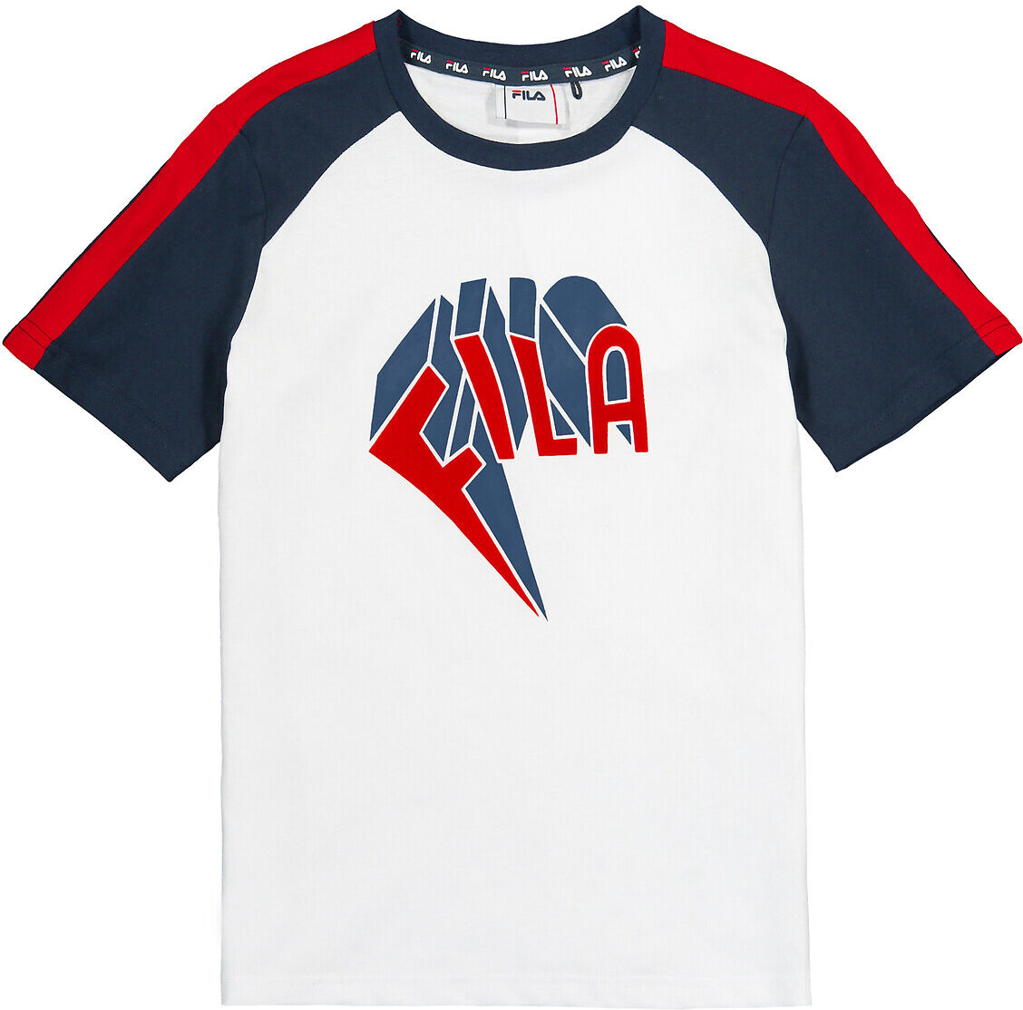 Fila T-shirt de mangas curtas, 9-16 anos   Branco