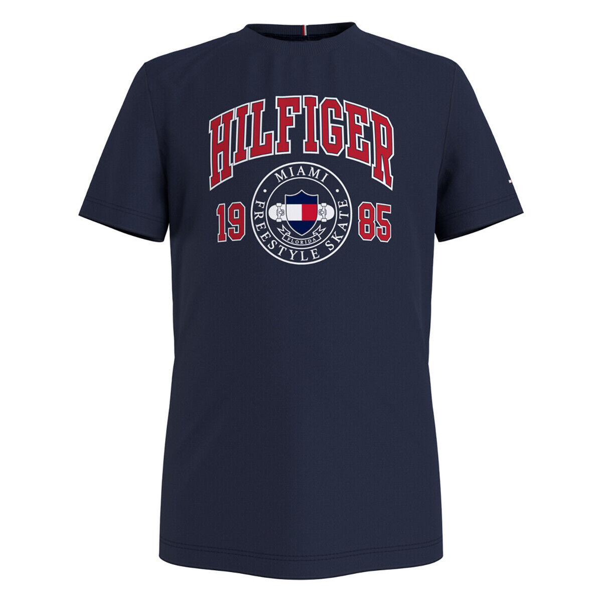 Tommy Hilfiger T-shirt em algodão bio, 10-16 anos   Marinho