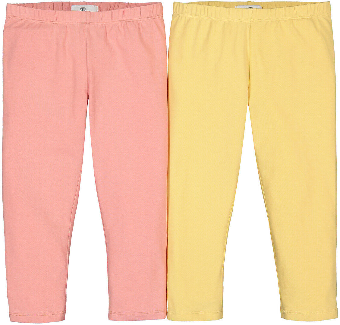 La Redoute Collections Lote de 2 leggings curtos, em algodão bio, 3-12 anos   Rosa + amarelo