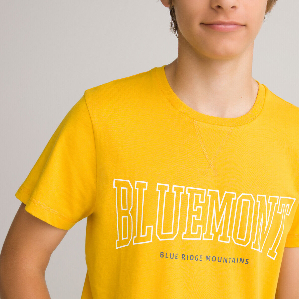 La Redoute Collections T-shirt de mangas curtas, com motivo, 10-18 anos   Amarelo