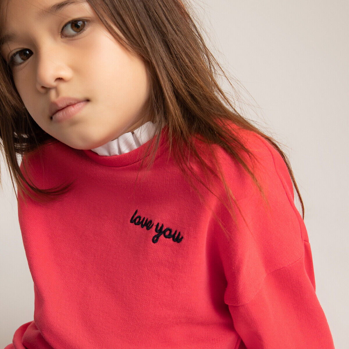 La Redoute Collections Sweat efeito 2 em 1, 3-12 anos   coral