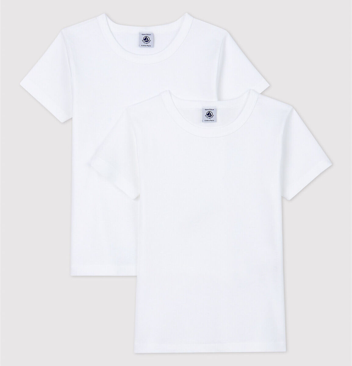 Petit Bateau Lote de 2 camisolas interiores, 3-12 anos   Branco