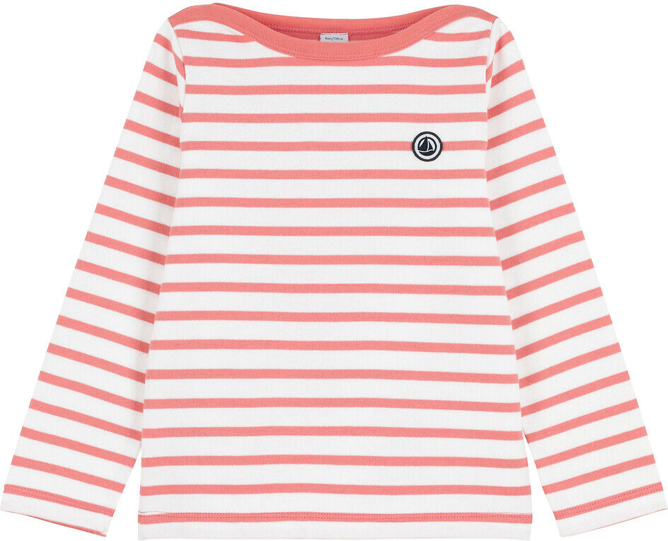 Petit Bateau Camisola de mangas compridas estilo marinheiro, 3-12 anos   Riscas Rosa