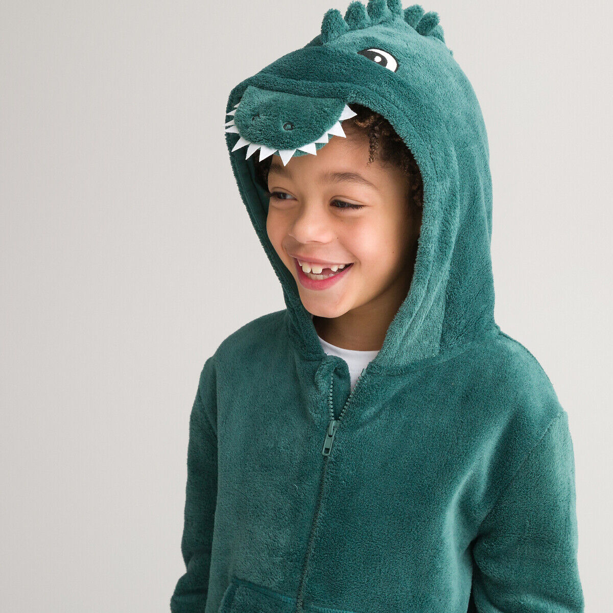 La Redoute Collections Macacão com capuz, dinossauro, 3-14 anos   Verde