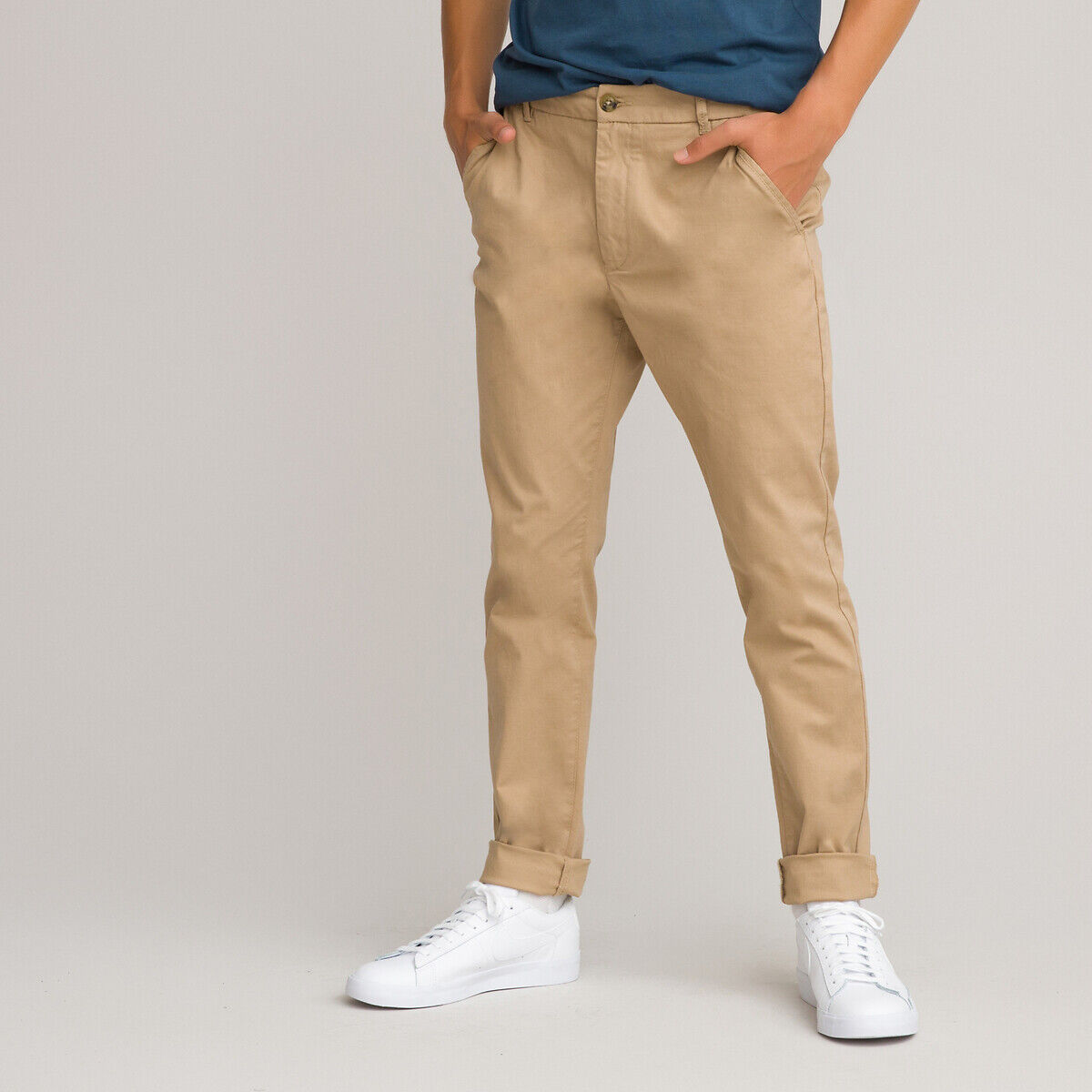 La Redoute Collections Calças chino, 10-18 anos   Bege