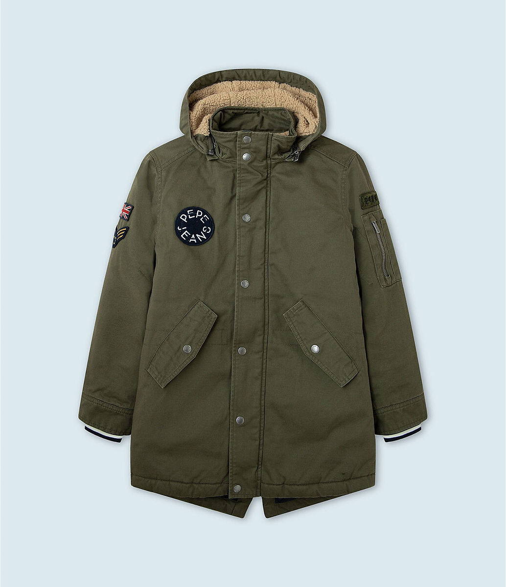 Pepe Jeans Parka com capuz, 8-16 anos   Caqui