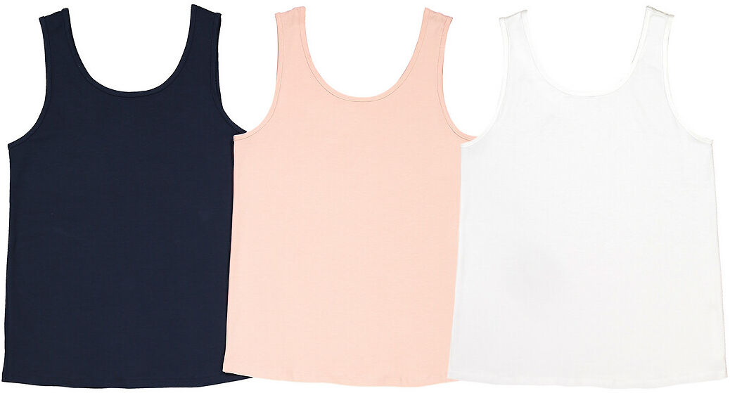 La Redoute Collections Lote de 3 tops em algodão bio, 10-18 anos   Azul + Rosa + Branco