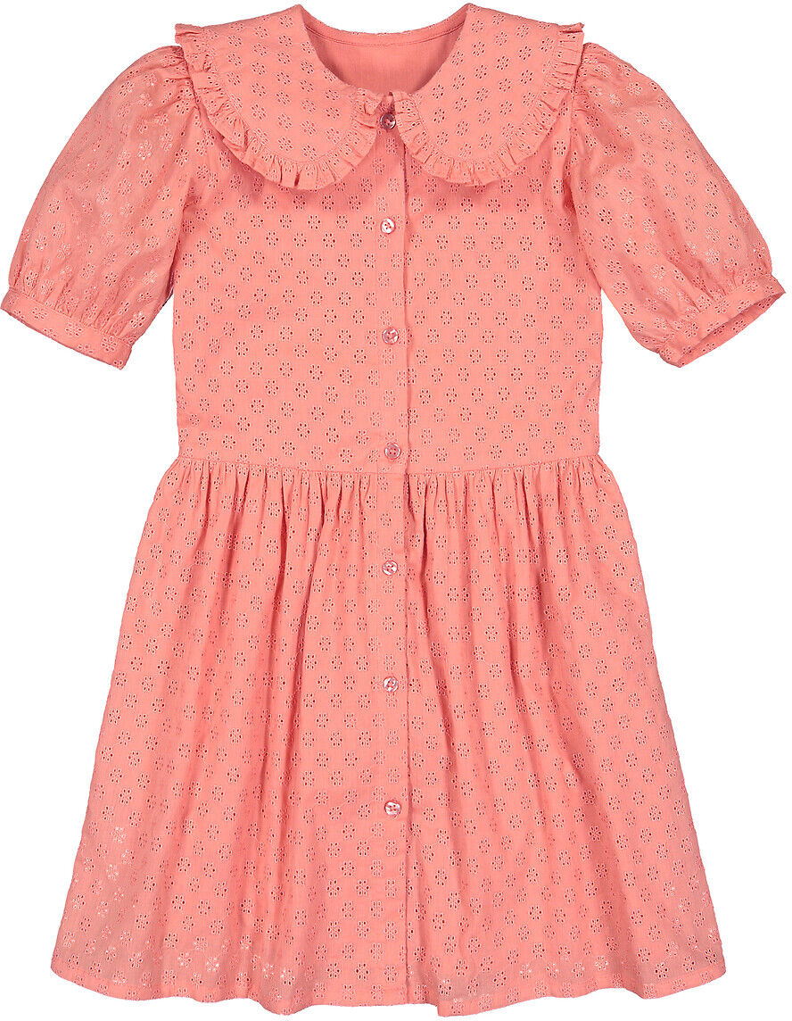 La Redoute Collections Vestido com gola claudine em bordado inglês, 3-12 anos   rosa