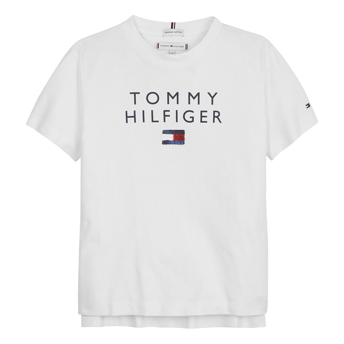 Tommy Hilfiger T-shirt de mangas curtas, 10 - 16 anos   Branco