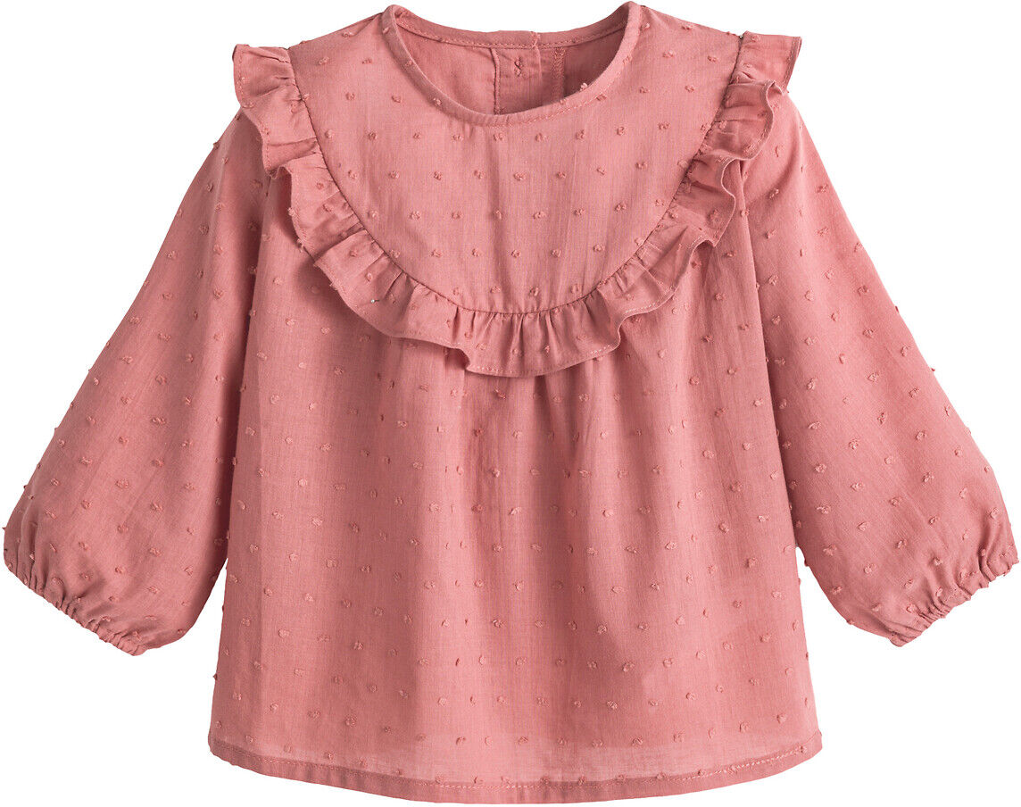 La Redoute Collections Blusa de mangas compridas, em ponto cheio, 3 meses-4 anos   rosa