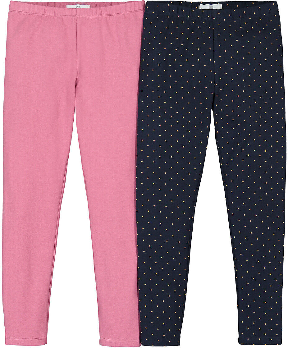 La Redoute Collections Lote de 2 leggings, 3-12 anos   Rosa + Azul Às Bolas