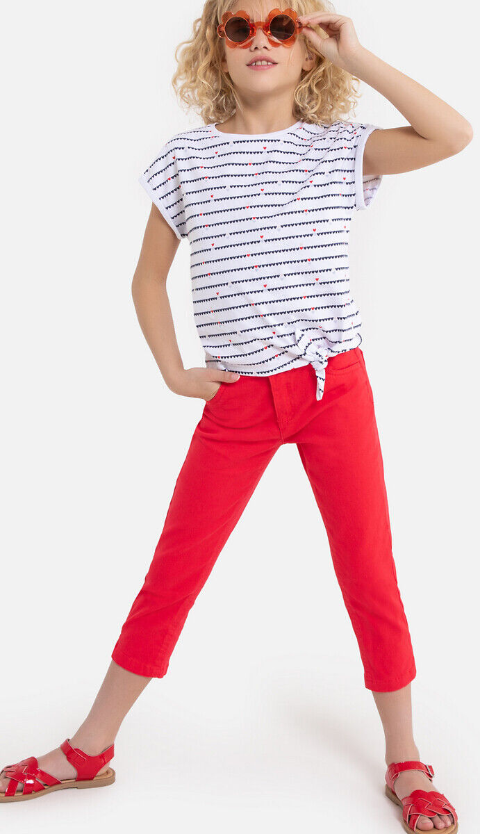 La Redoute Collections Calças curtas slim, 3-12 anos   coral