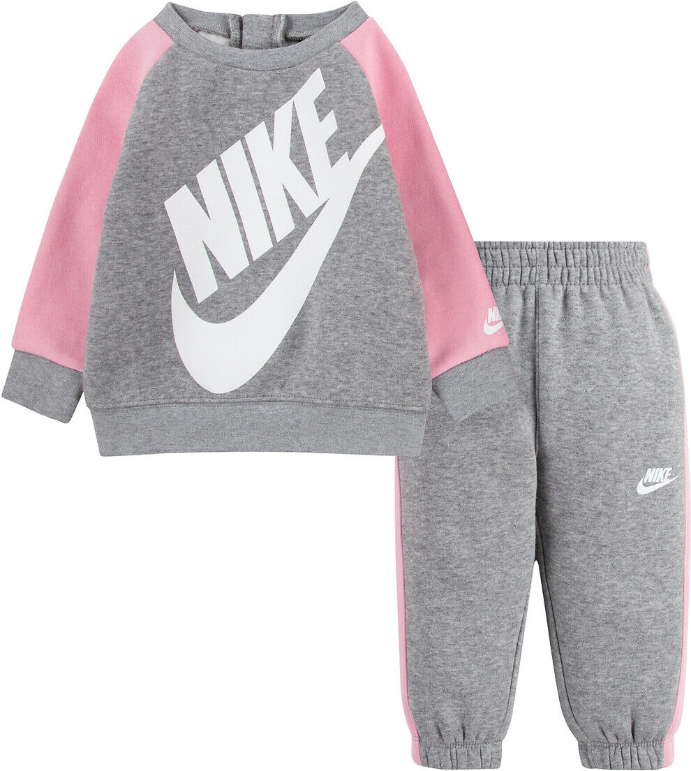 Nike Conjunto sweat + calças, 12 meses-2 anos   Cinzento + Rosa