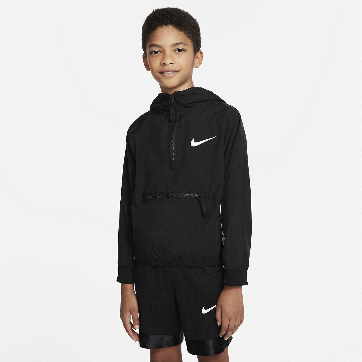Nike Casaco com capuz, modelo de enfiar, 6-15 anos   Preto