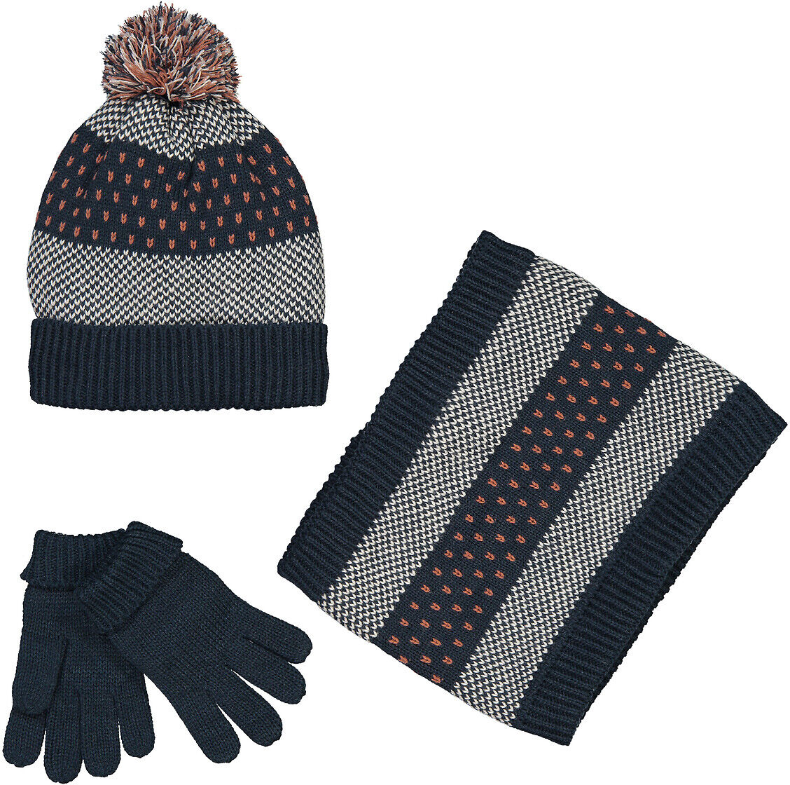 La Redoute Collections Conjunto gorro + gola snood + luvas   Marinho