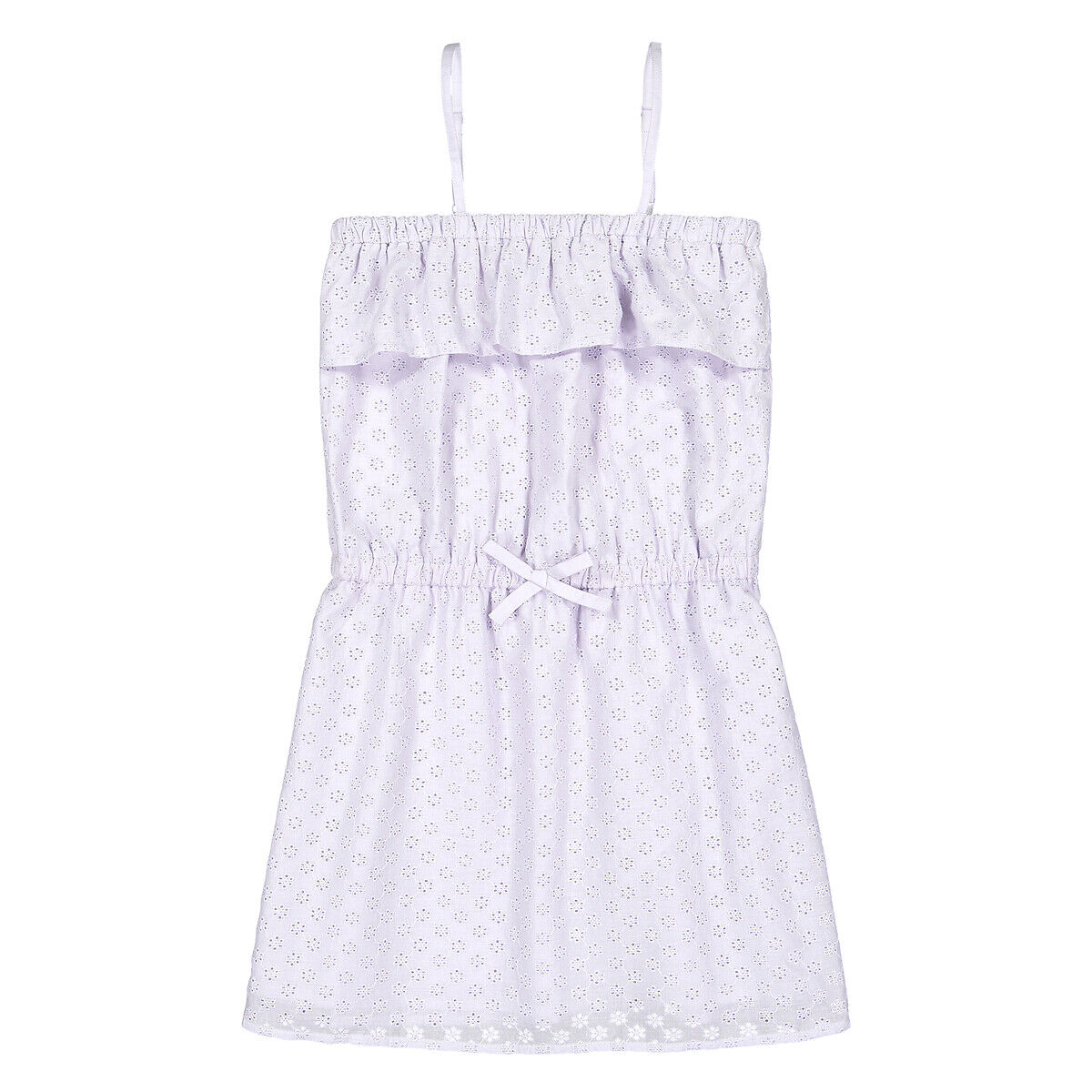 La Redoute Collections Vestido de alças finas em bordado inglês, 3-12 anos   Violeta-Claro