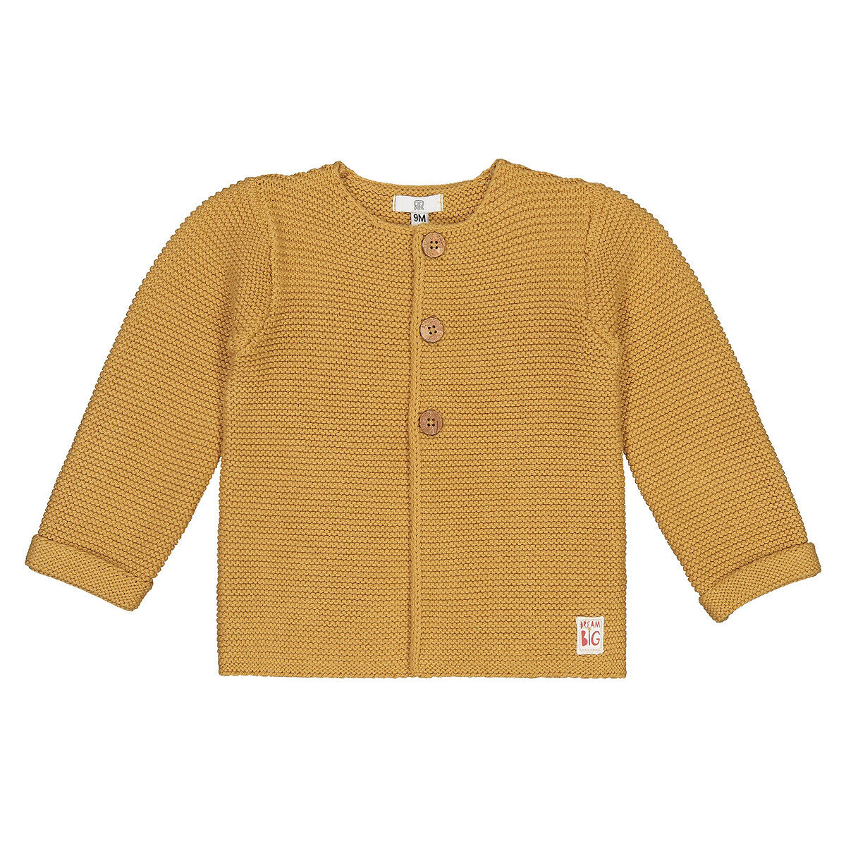 La Redoute Collections Casaco em tricot, com botões, em algodão bio, prematuro-3 anos   Amarelo