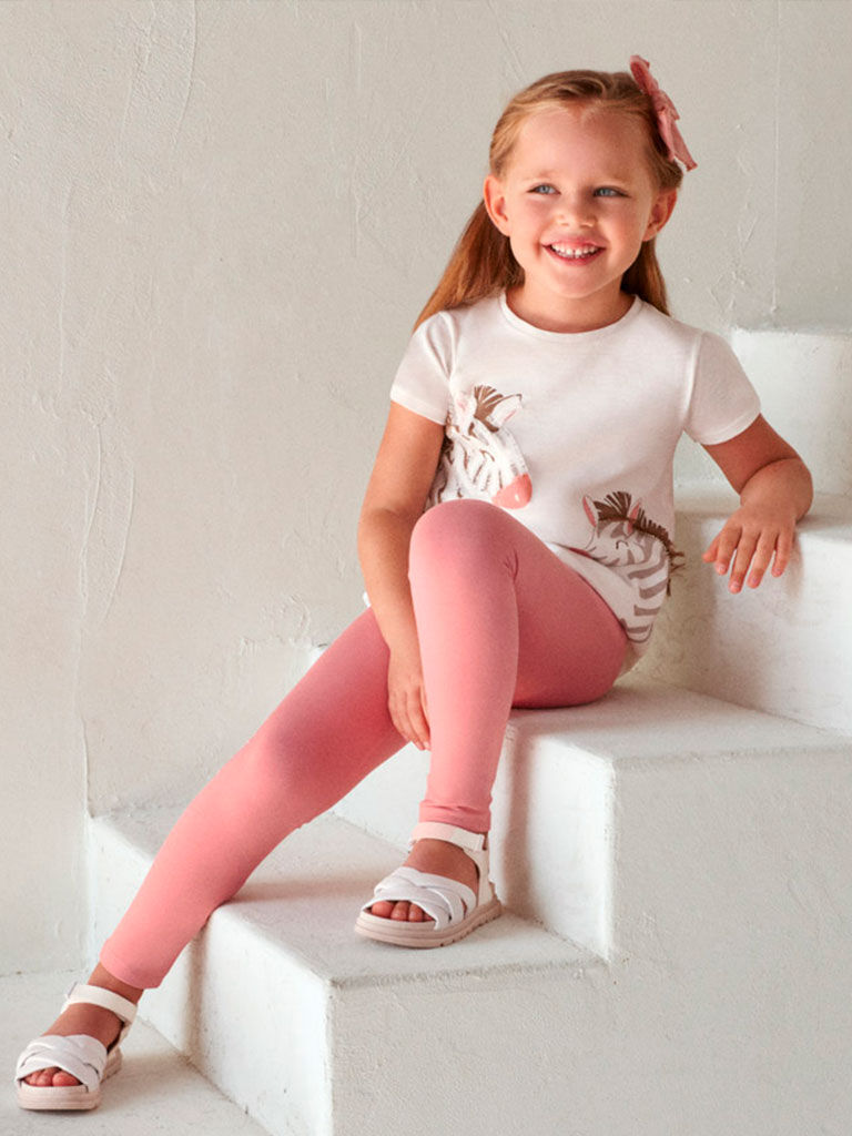 Mayoral Conjunto Legging Menina Bordados Mayoral Branco