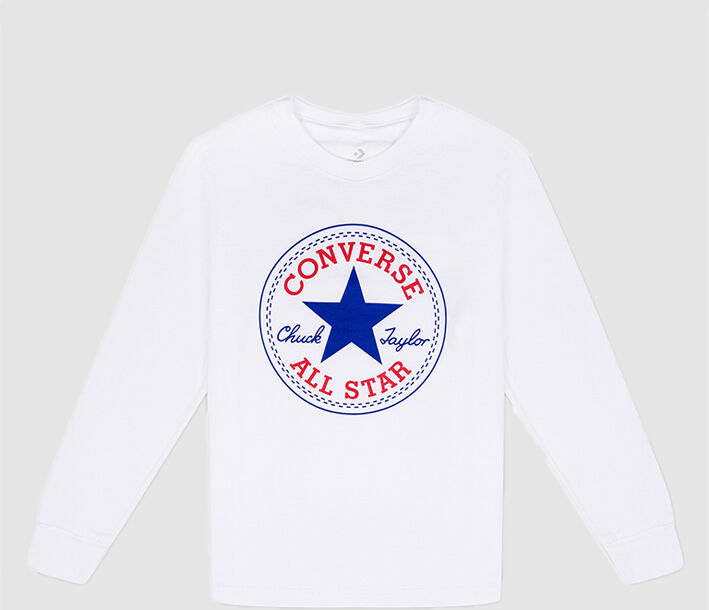 Converse Sweatshirt Menino Chuck Patch Long Sleeve Converse Branco