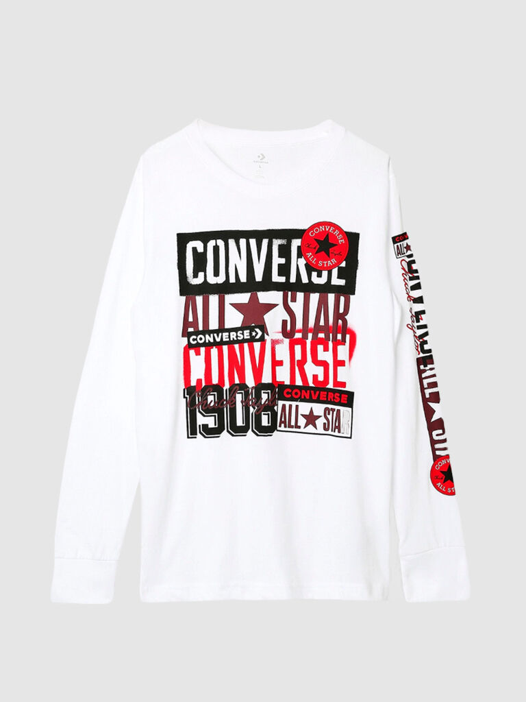 Converse Sweatshirt Menino Logo Stamp Converse Branco