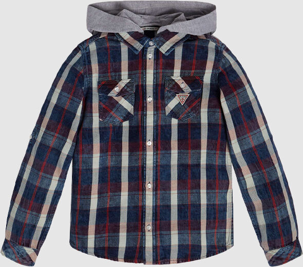 Guess Camisa Menino Check Hood Guess Xadrez