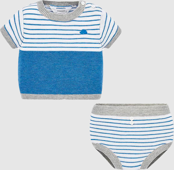 Mayoral Conjunto Calção Tricot Bebé Menino Mayoral Azul