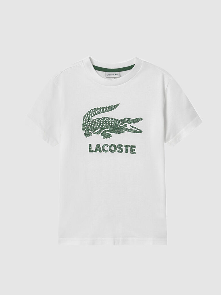 Lacoste T-Shirt Menino Neck Vintage Logo Lacoste Branco