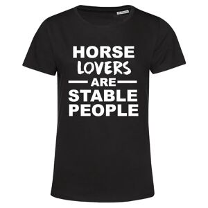Horse Lovers Are Stable People T-shirt   DamXXLSvart Svart