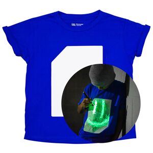 ILLUMINATED APPAREL Självlysande T-shirt Barn Blå och Vit (X-Small (3-4 år))