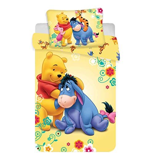 Jerry Fabrics Disney Nalle Puh Baby sängkläder set, bomull, flerfärgad, storlek 40 x 60 100 x 135 cm