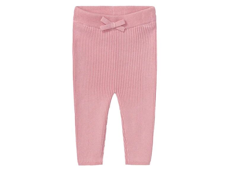 LUPILU® Dievčenské pletené bavlnené nohavice pre bábätká BIO (50/56, ružová)