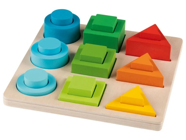 PLAYTIVE® Drevená motorická hračka Montessori (hra s objemom)