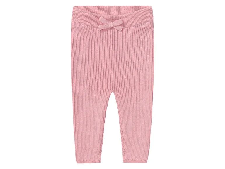 LUPILU® Dievčenské pletené bavlnené nohavice pre bábätká BIO (86/92, ružová)
