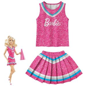 Unbranded (A, 130/6-7 Years) Girls Ladies Cheerleader Costume Barbie Tops Pleated Skirt Un