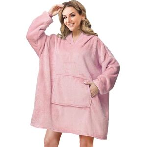 DENNY INT LTD (PINK) Oversized Hoodie Blanket Soft Long Plush Sherpa Fleece Giant Hooded Sweat