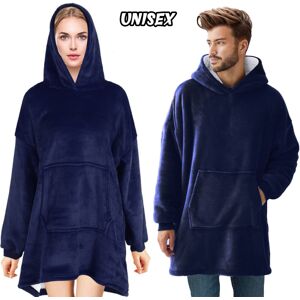 DENNY INT LTD (BLUE) Oversized Hoodie Blanket Soft Long Plush Sherpa Fleece Giant Hooded Sweat