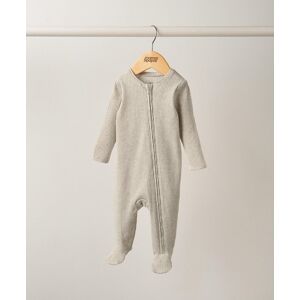 Mamas & Papas Organic Cotton Ribbed Sleepsuit - Oatmeal  - 0-3 Months