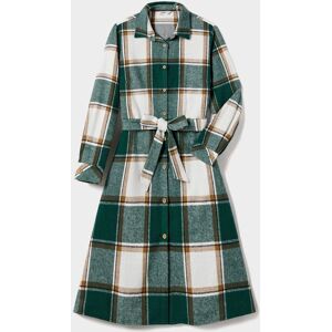 PatPat Christmas Family Matching Casual Grid/Houndstooth Long-sleeve Tops & Belted Dresses Sets  - Dark Green