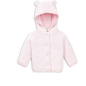 Little Me Girls' Striped Hooded Cardigan - Baby  - Pink - Size: 3 months