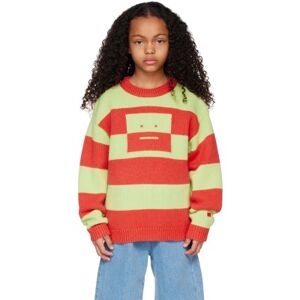 Acne Studios Kids Red & Green Jacquard Sweater  - Sharp Red/Pale Green - Size: 8-10Y - unisex