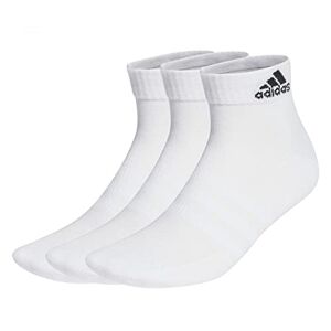 adidas Unisex Kids Cushioned Sportswear Ankle Socks 3 Pairs, White/Black, 5-6 Years