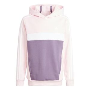 adidas Unisex Tiberio 3-Stripes Colorblock Fleece Hooded Sweat, clear pink/white/shadow violet, 15-16 years