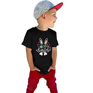 Tyusgh Kids Boys Tops Kids Short Shirts Years Baby T Boys Bunny Happy Shirts Sleeve Tops Toddler Tee Girls Letter 1-7 Easter Boys Tops B-38 Black