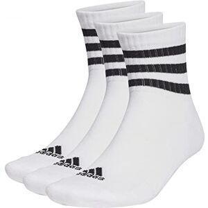 adidas Unisex Kids 3-Stripes Cushioned Sportswear Mid-Cut Socks 3 Pairs, White/Black, 5-6 Years