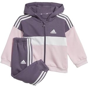 adidas Unisex Baby Tiberio 3-Stripes Colorblock Fleece Tracksuit, 3-6 Months